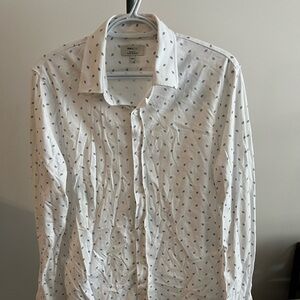 RW&CO. White and Black Patterned Men's Shirt